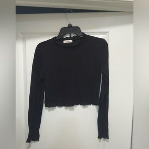 Women's Black Long Sleeve Top